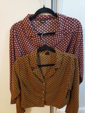 Patterned Blouses Mustard And Pink - Selling 2 Together